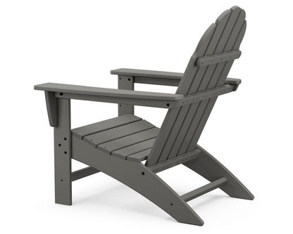 Angled view of the POLYWOOD Vineyard Adirondack Chair in Slate Grey