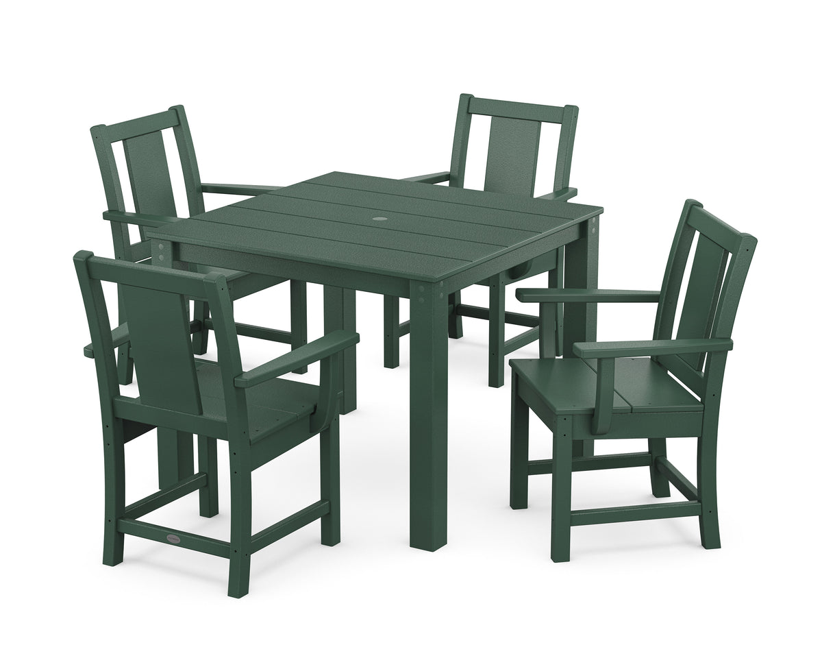 POLYWOOD Prairie 5-Piece Parsons Dining Set in Green