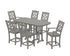 POLYWOOD Chinoiserie 7-Piece Counter Set in Slate Grey