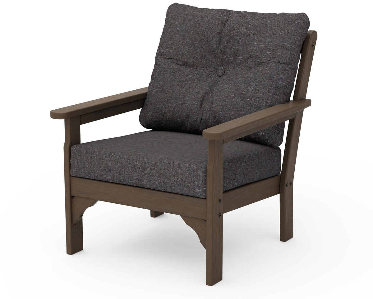 POLYWOOD Vineyard Deep Seating Chair in Kona / Ash Charcoal