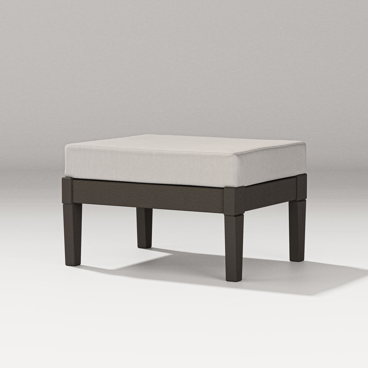 POLYWOOD Estate Lounge Ottoman in Vintage Coffee / Cast Ash