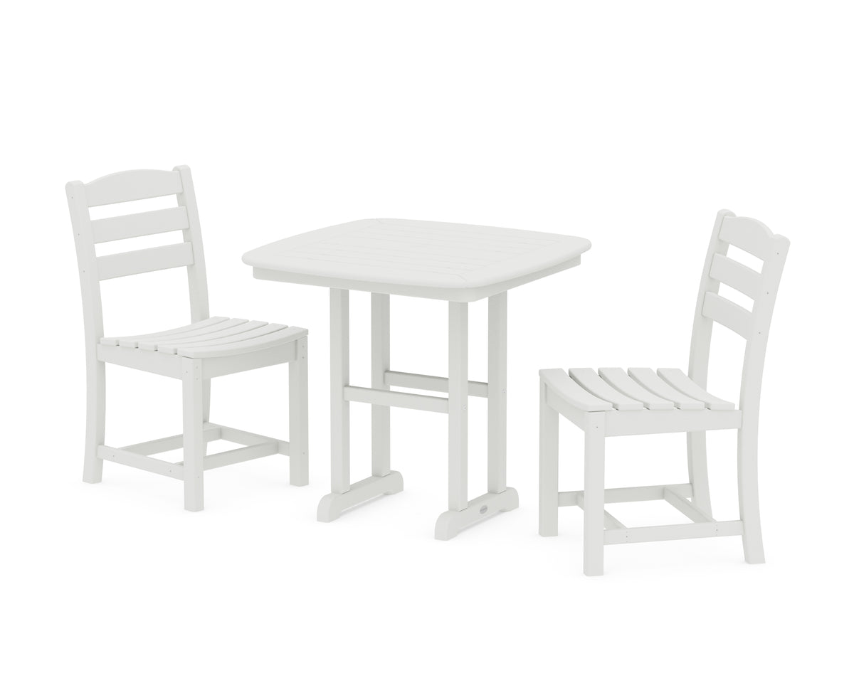 POLYWOOD La Casa Café Side Chair 3-Piece Dining Set in Vintage White