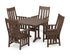 POLYWOOD Acadia 5-Piece Farmhouse Dining Set with Trestle Legs in Mahogany