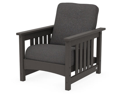 POLYWOOD Club Mission Chair in Vintage Coffee / Ash Charcoal