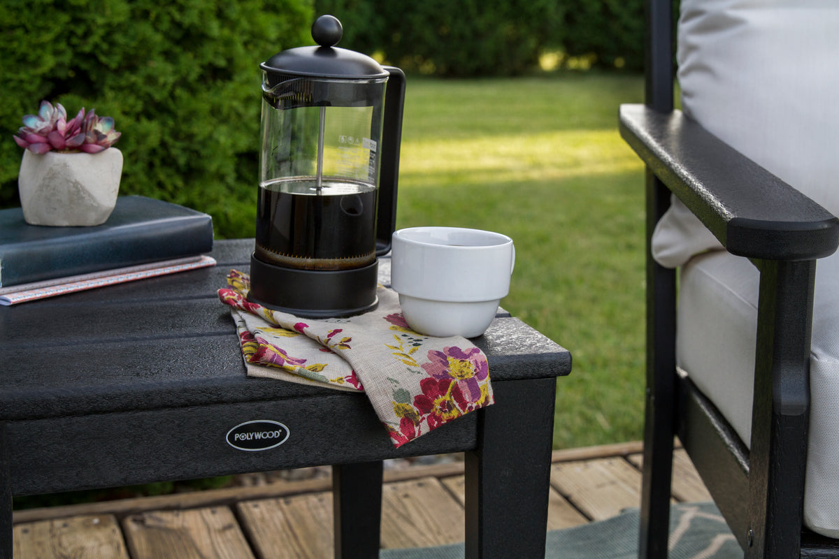 Feature close-up of the POLYWOOD Newport 18" End Table in Black