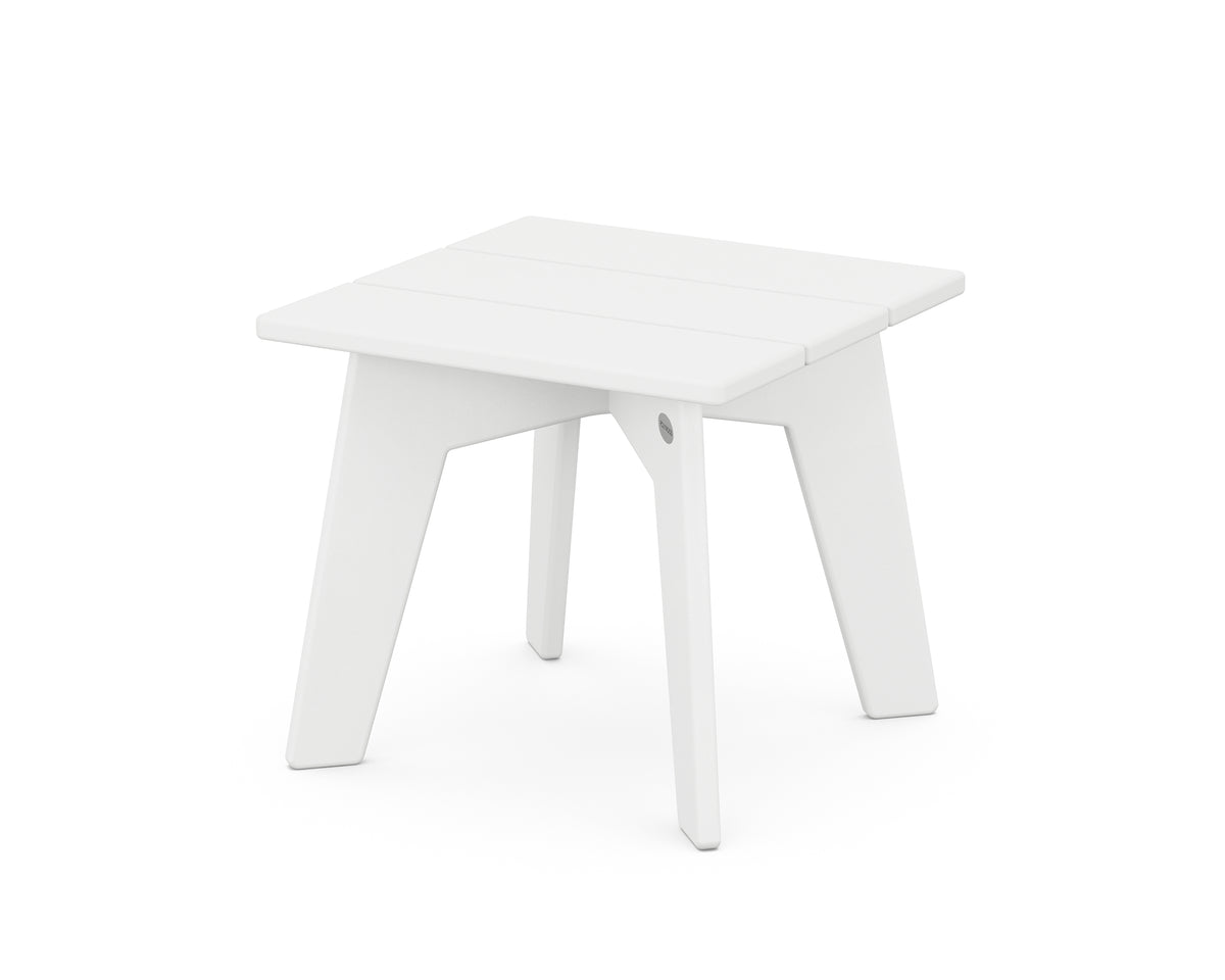POLYWOOD Riviera Modern Side Table in White