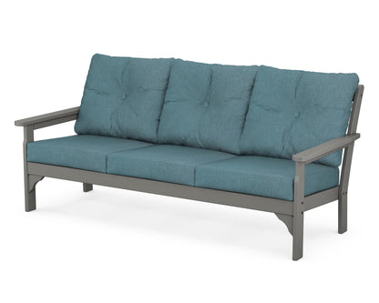 POLYWOOD Vineyard Deep Seating Sofa in Slate Grey / Ocean Teal