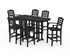 POLYWOOD Savannah 7-Piece Bar Set in Black