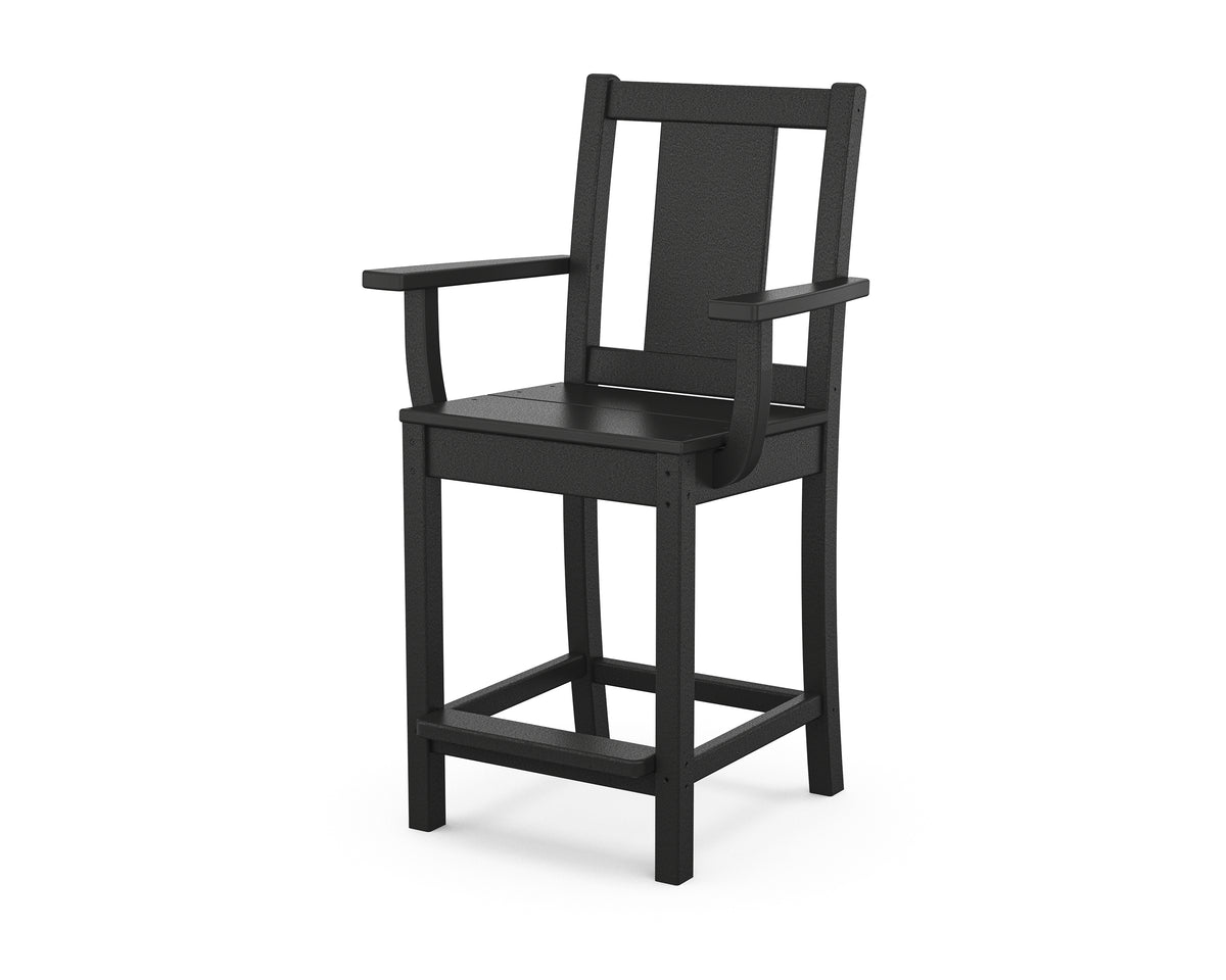 POLYWOOD Prairie Counter Arm Chair in Black