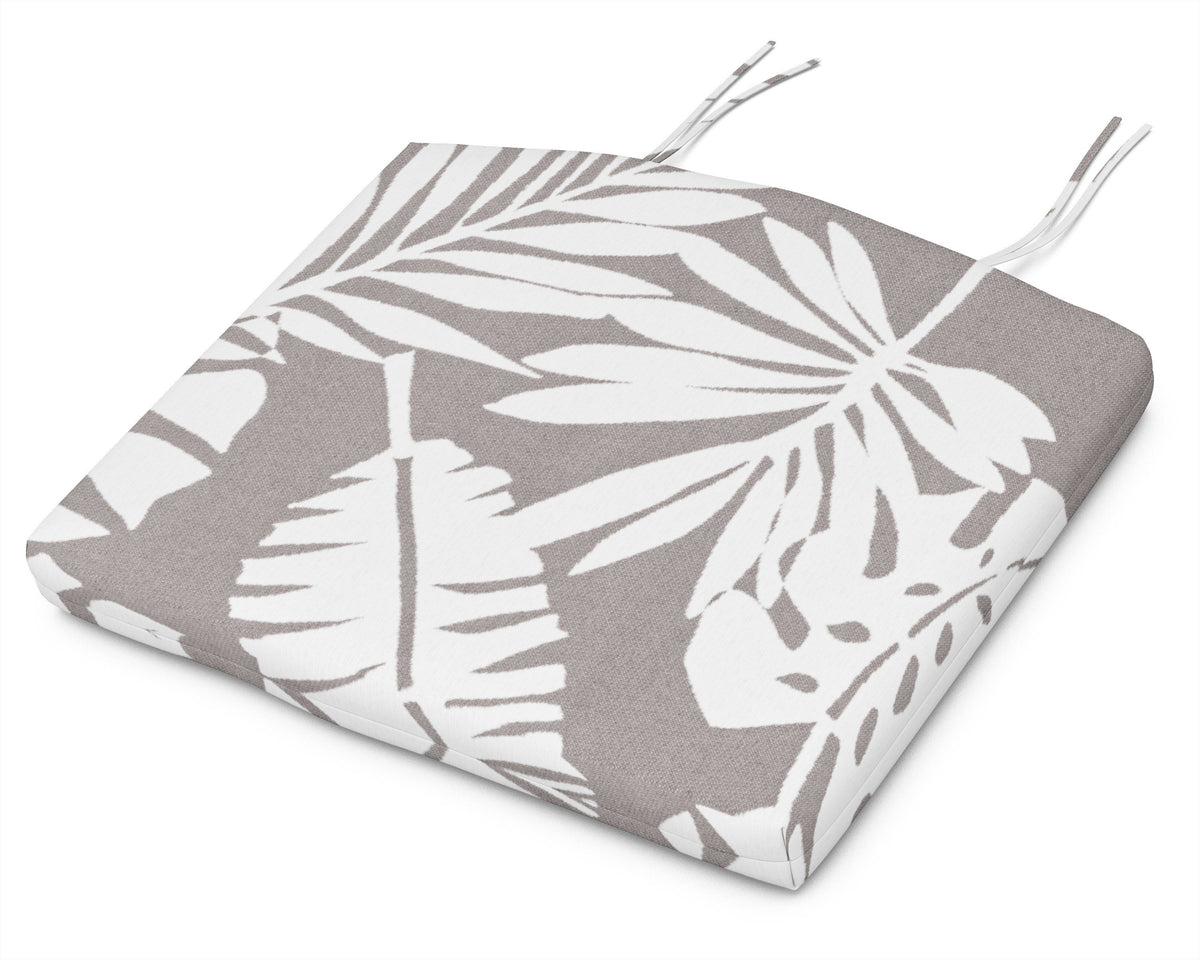 POLYWOOD Seat Cushion - 12.65"D x 15"W x 2.5"H in Leaf Grey Mist