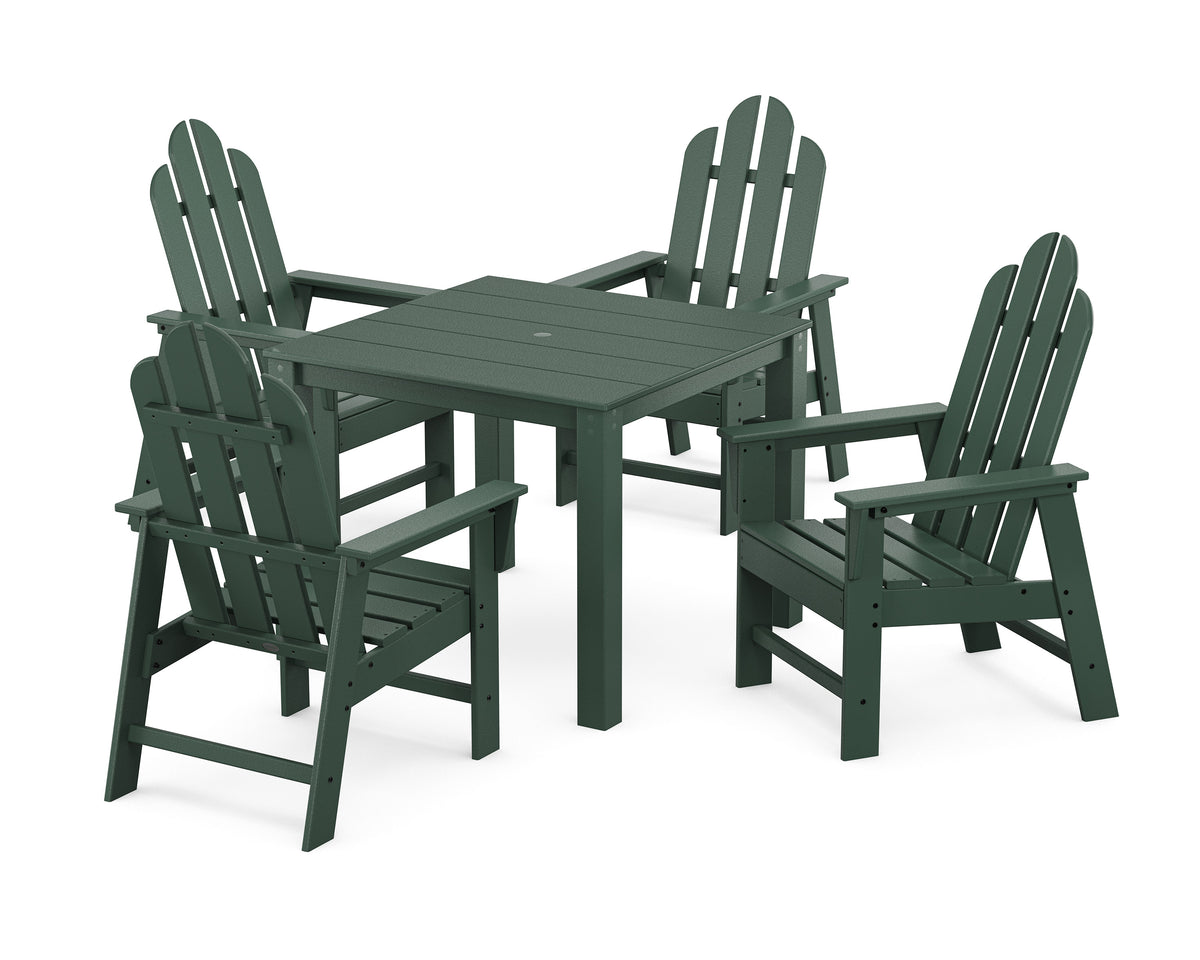 POLYWOOD Long Island 5-Piece Parsons Dining Set in Green