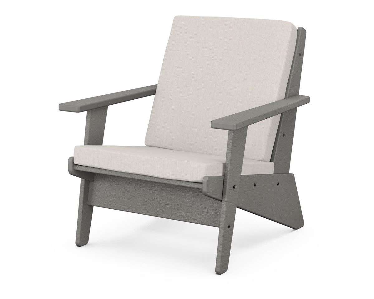 POLYWOOD Riviera Modern Lounge Chair in Slate Grey / Cast Ash