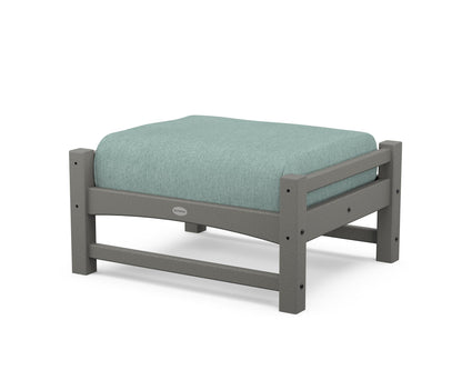 POLYWOOD Club Ottoman in Slate Grey / Glacier Spa