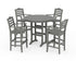 POLYWOOD Savannah 5-Piece Round Bar Set in Slate Grey