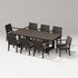POLYWOOD Latitude Arm Chair 9-Piece A-Frame Table Dining Set in Vintage Coffee