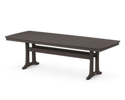 POLYWOOD Nautical Trestle 39" x 97" Dining Table in Vintage Coffee