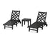 POLYWOOD Wovendale 3-Piece Chaise Set with Wheels in Black