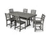 POLYWOOD La Casa Café 7-Piece Dining Set with Trestle Legs in Slate Grey