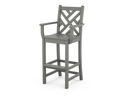 POLYWOOD Chippendale Bar Arm Chair in Slate Grey