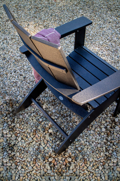 Product detail of the POLYWOOD Modern Curveback Adirondack Chair in Black
