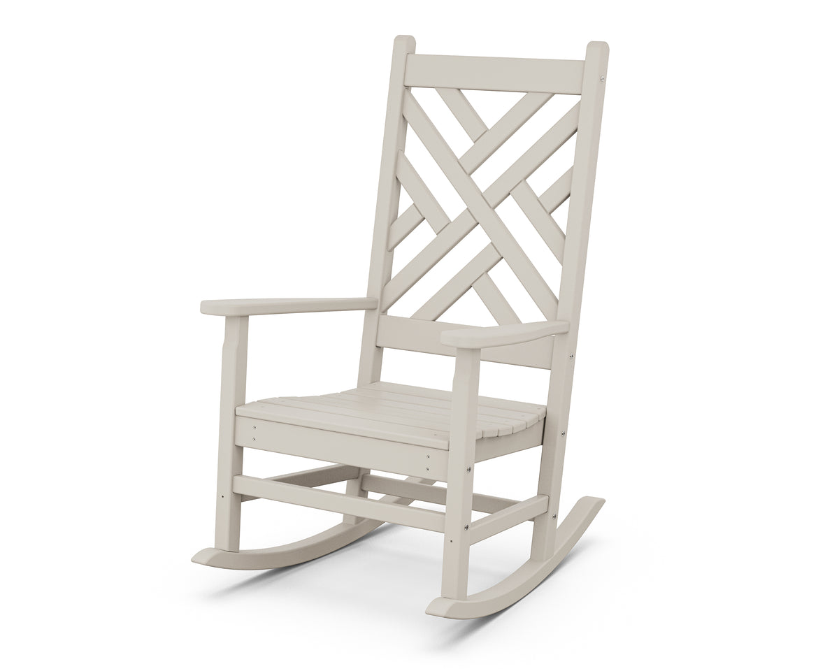 POLYWOOD Chippendale Porch Rocking Chair in Sand