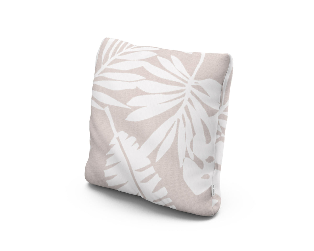 POLYWOOD 18" Outdoor Throw Pillow in Leaf Dune Burlap