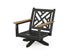 POLYWOOD Chippendale Deep Seating Swivel Chair Frame in Black / Natural