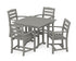 POLYWOOD La Casa Café 5-Piece Farmhouse Dining Set in Slate Grey