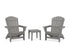 POLYWOOD 3-Piece Nautical Grand Adirondack Set in Slate Grey