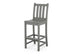 POLYWOOD Traditional Garden Bar Side Chair in Slate Grey