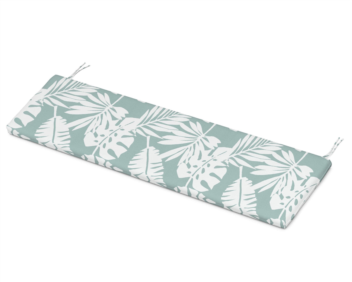 POLYWOOD Bench Seat Cushion - 17.25"D x 56.5"W x 2.5"H in Leaf Glacier Spa