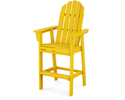 POLYWOOD Vineyard Curveback Adirondack Bar Chair in Lemon