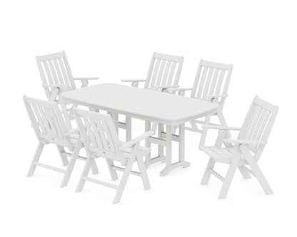 POLYWOOD Vineyard Folding Chair 7-Piece Dining Set in White