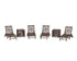 POLYWOOD Chippendale 6-Piece Chaise Set with Wheels and Umbrella Stand Accent Table in Mahogany