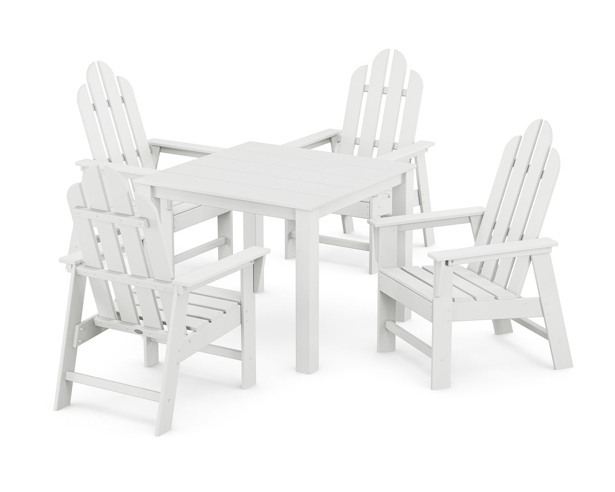 POLYWOOD Long Island 5-Piece Parsons Dining Set in White