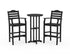 POLYWOOD Savannah 3-Piece Farmhouse Bar Set in Black