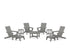 POLYWOOD Modern Studio Adirondack 9-Piece Conversation Set in Slate Grey