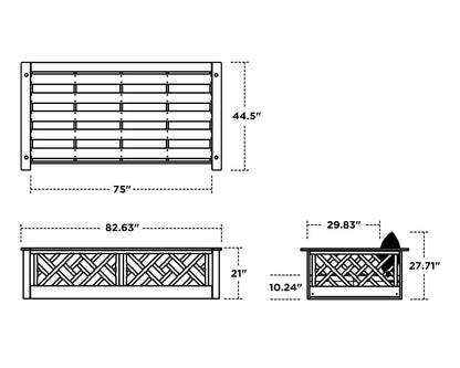 POLYWOOD Chippendale Daybed Swing dimensions