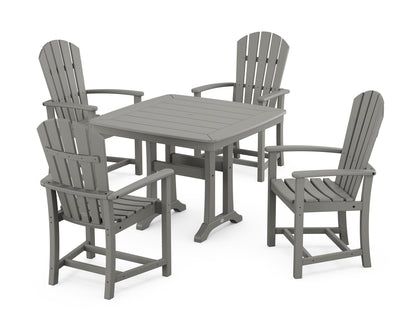 POLYWOOD Palm Coast 5-Piece Dining Set with Trestle Legs - 37" Table in Slate Grey