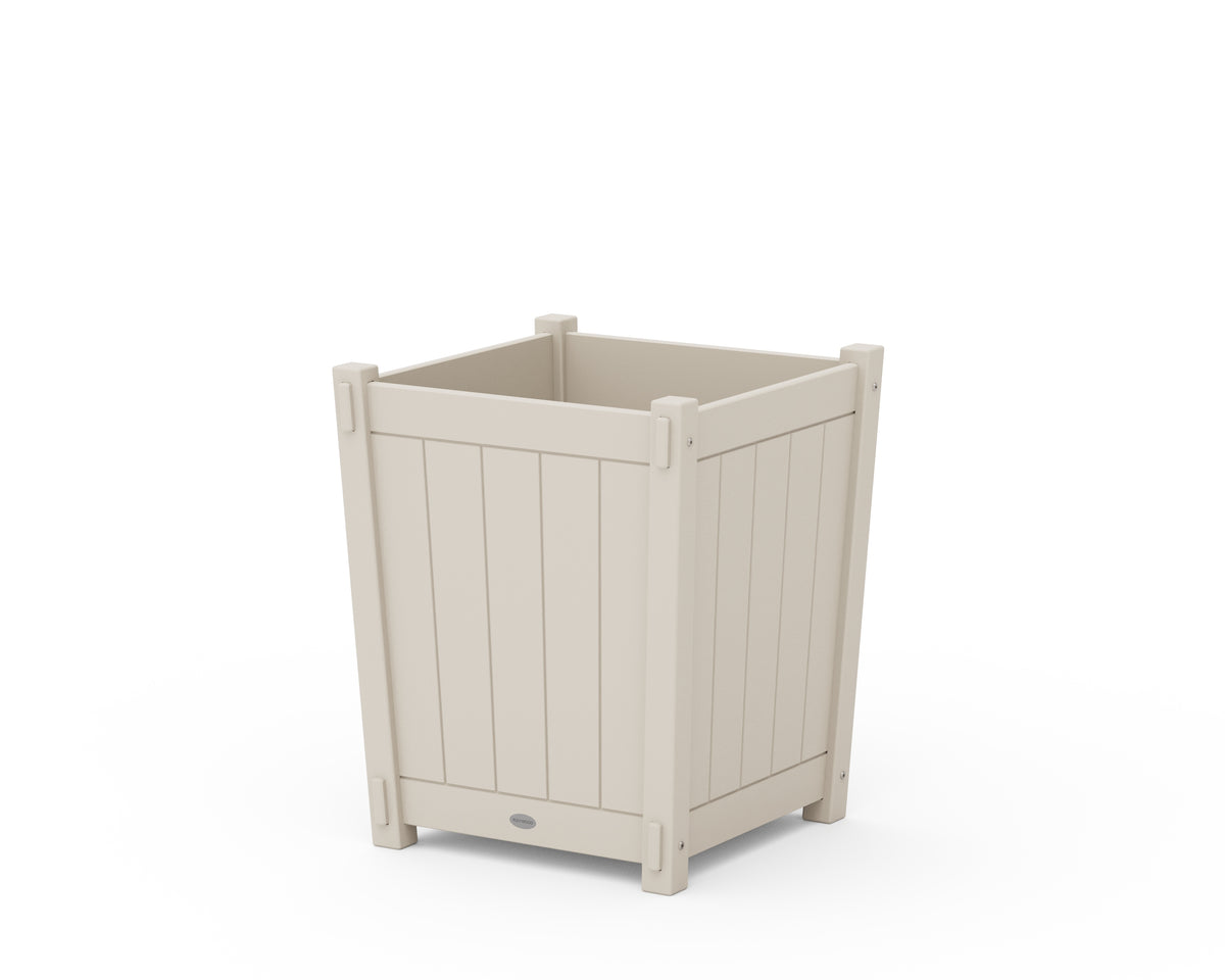 POLYWOOD Vineyard Large Tapered Square Short Planter Box in Sand