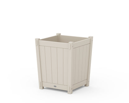POLYWOOD Vineyard Large Tapered Square Short Planter Box in Sand