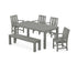 POLYWOOD Mission 6-Piece Parsons Dining Set with Bench in Slate Grey