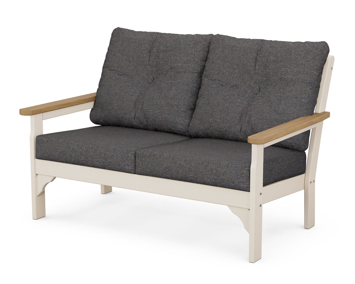 POLYWOOD Vineyard Deep Seating Loveseat in Sand / Natural / Ash Charcoal