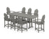 POLYWOOD Classic Adirondack 9-Piece Farmhouse Counter Set with Trestle Legs in Slate Grey