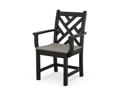 POLYWOOD Chippendale Dining Arm Chair in Black / Driftwood