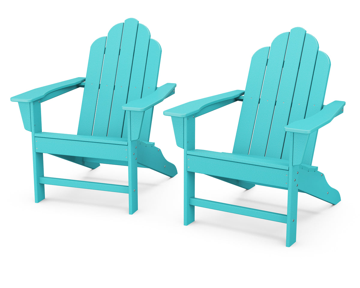 POLYWOOD Long Island Adirondack 2-Piece Set in Aruba