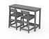 POLYWOOD Modern Studio Plaza Lowback Counter Chair 3-Piece Balcony Set in Slate Grey