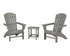 POLYWOOD Nautical 3-Piece Curveback Adirondack Set in Slate Grey