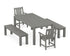 POLYWOOD Oxford 5-Piece Parsons Dining Set with Benches in Slate Grey