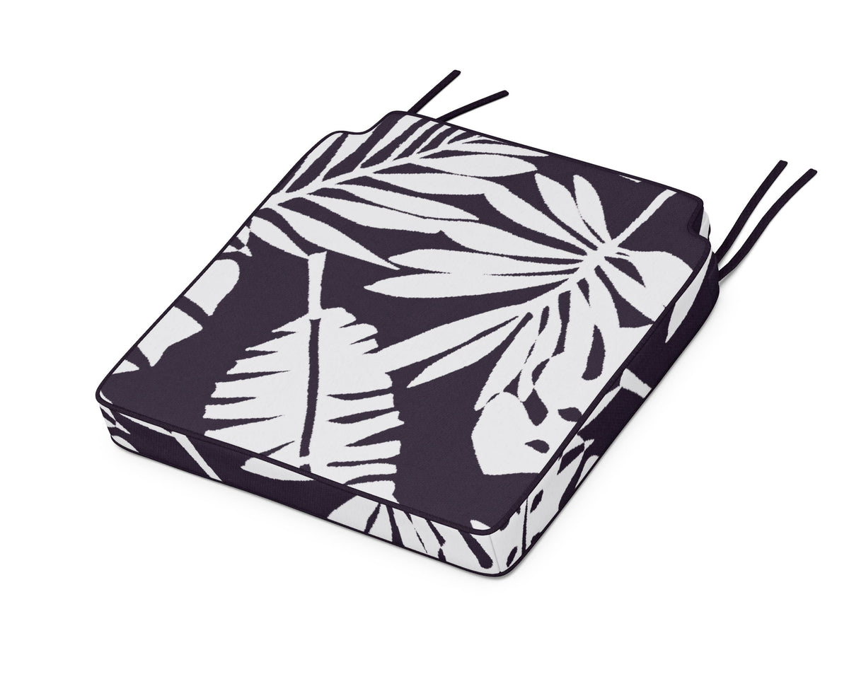 POLYWOOD Acadia Dining Side Seat Cushion in Leaf Navy